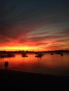 bicton-baths-sunset