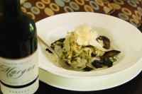 Margan - linguine with mushrooms and poached egg